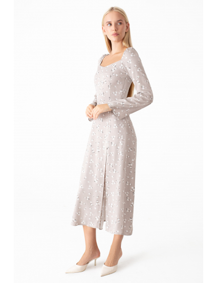 Картинка Сукня міді біла з принтом 